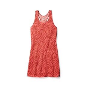 Smartwool Merino Wool Blend Tank Dress Women Large Red Geometric Print Racerback